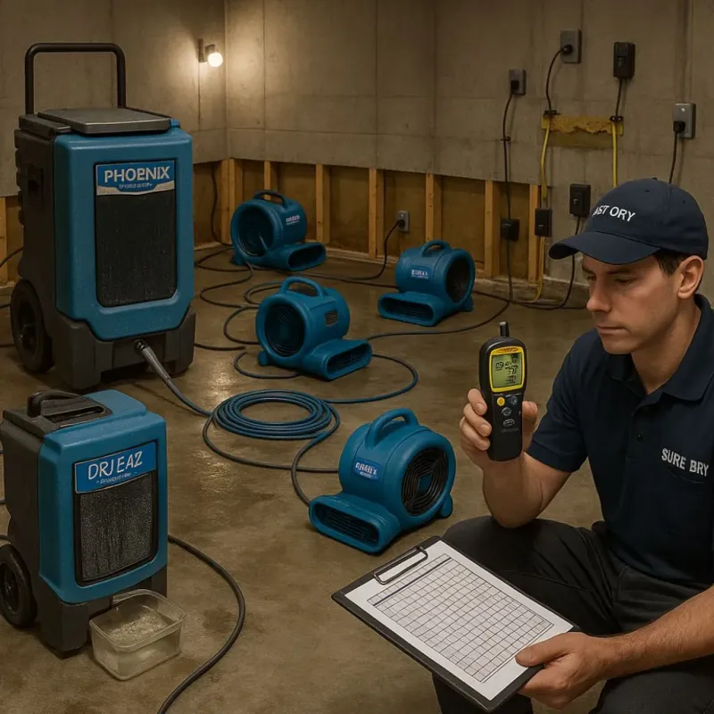 Structural Drying and Dehumidification process in Sherwood, AR